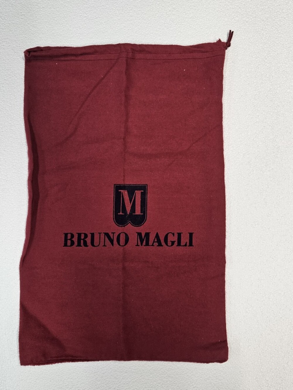 A124 Bruno Magli Maroon Fabric Dust Bag with Black Logo 14 1/2 X 9